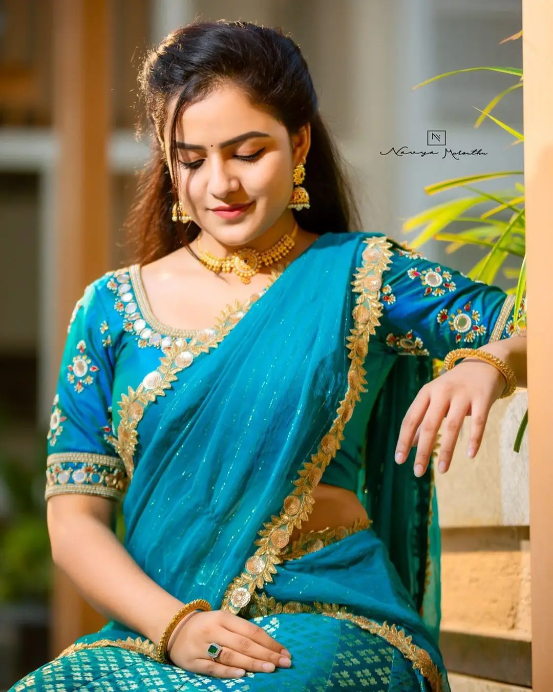 Vaishnavi Chaitanya Wearing Blue Designer Lehenga Choli